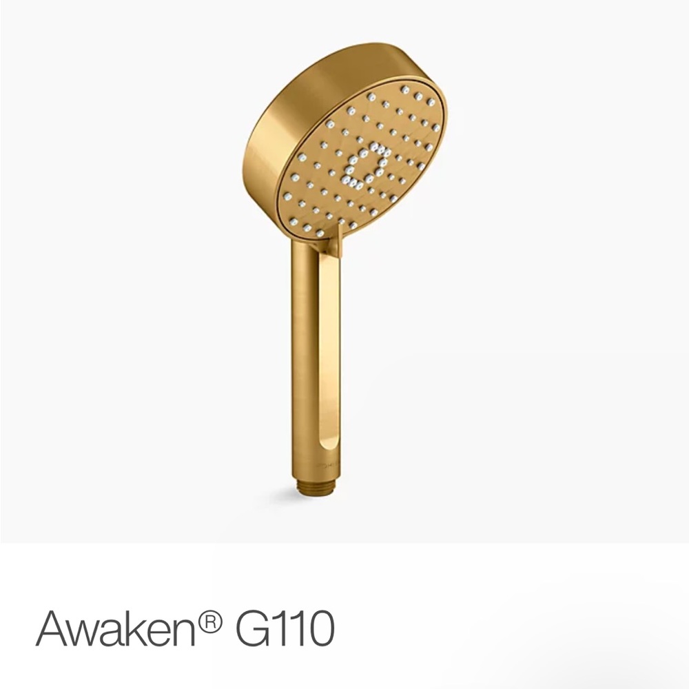 Awaken® G110
Three-function handshower, 1.75 gpm
K-72415-G-2MB